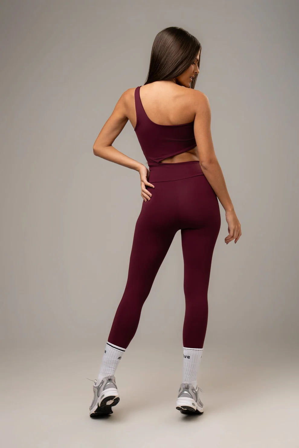 Wine Sculpt Asymmetric Jumpsuit