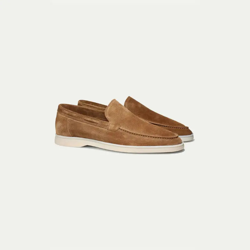 MEN’S REFINED SUEDE LOAFER - Cognac White Sole