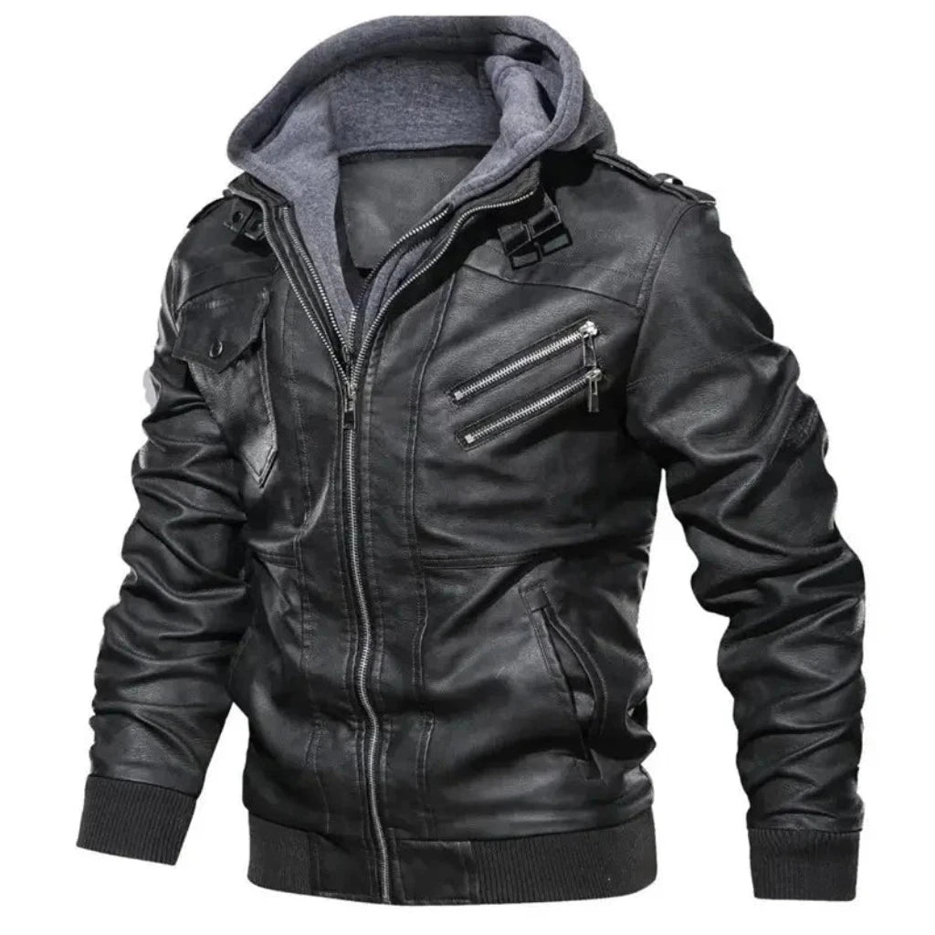 Jaqueta-de-Couro-Masculina-com-Capuz-preto-facilite-seu-dia