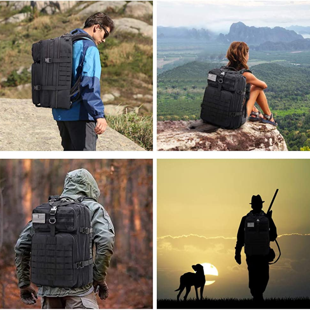 BLACK MILITARY TACTICAL 50L RUCKSACK