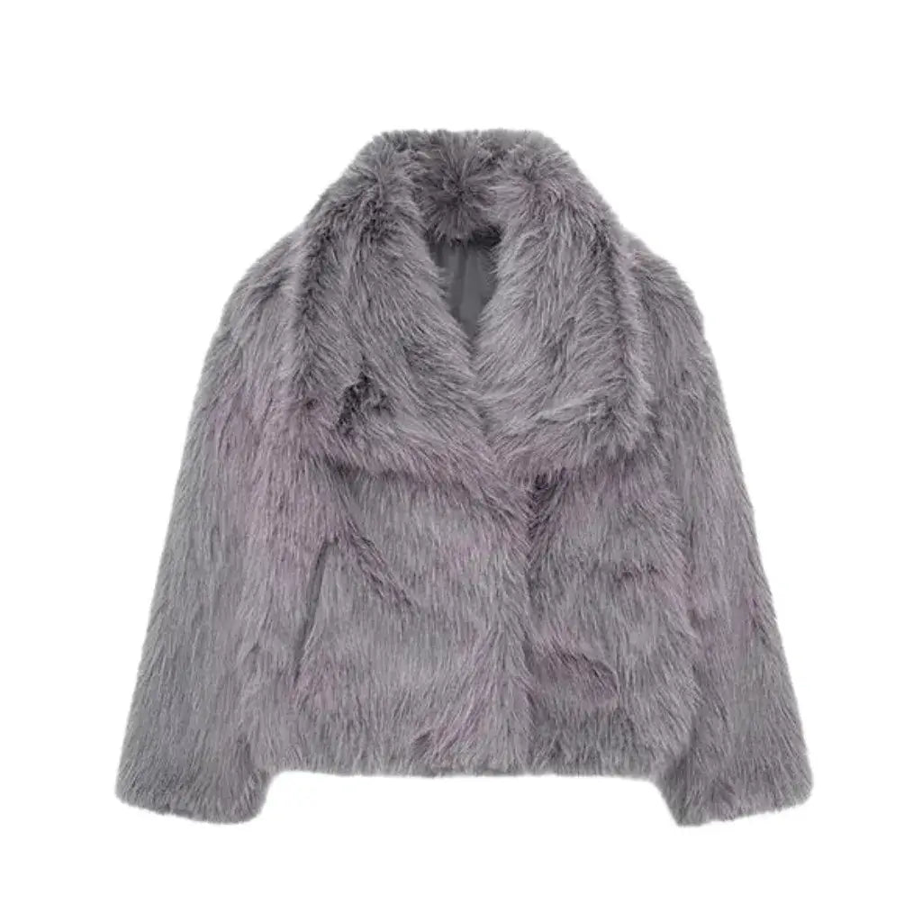 Jaqueta Luxuosa de Pelo Sintético