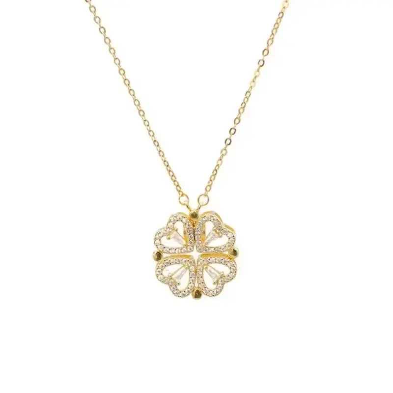 Heart Clover Silver Necklace
